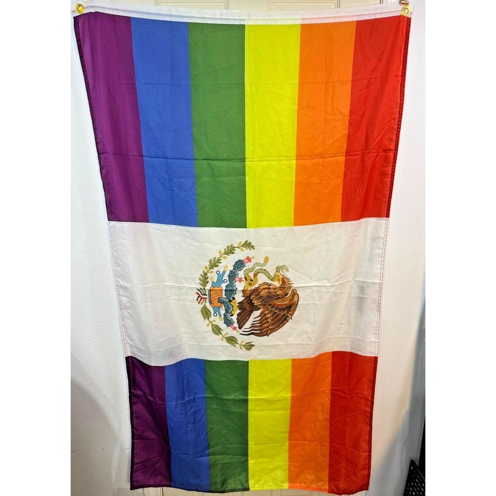 Mexican Rainbow Flag 3x5 ft Mexico Gay Lesbian LGBT LGBT Pride National Banner